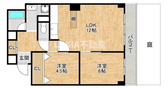 マイライフ鷹(2LDK/1階)の間取り写真