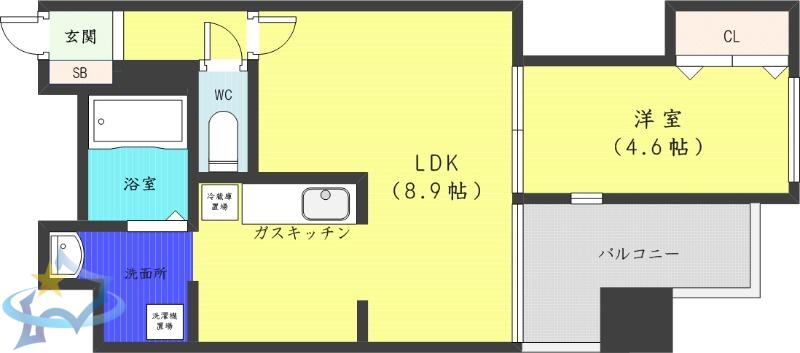 クレエル大通(1LDK/7階)の間取り写真