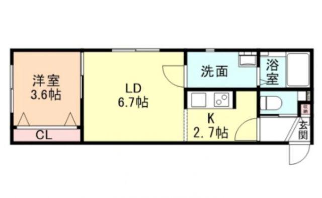 コモド太閤山II(1LDK/2階)の間取り写真