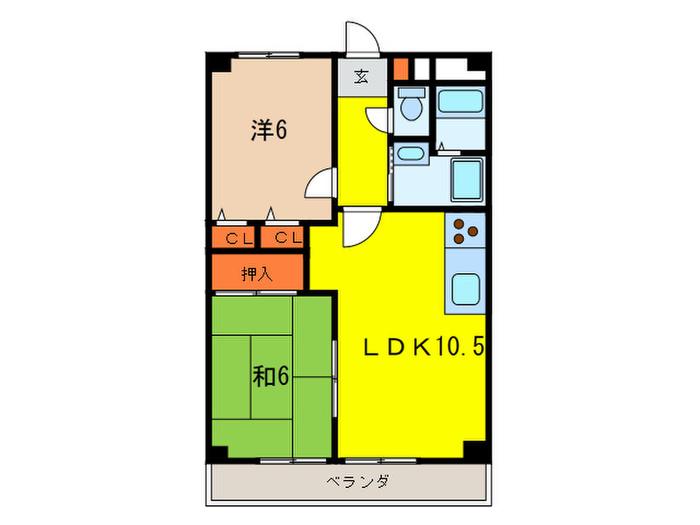 メゾンル・レーブII(2LDK/3階)の間取り写真