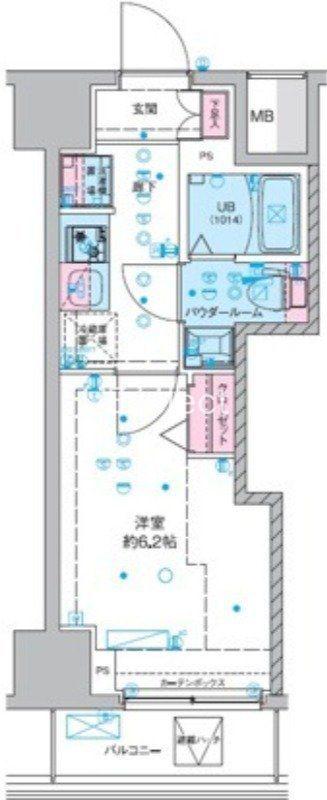 ジェノヴィア西千葉(1K/2階)の間取り写真