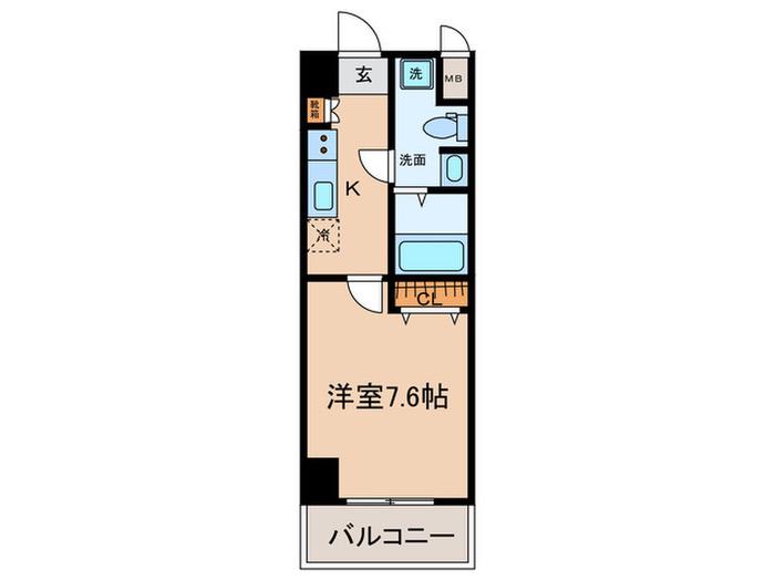 ノステルコート岡崎(1K/3階)の間取り写真