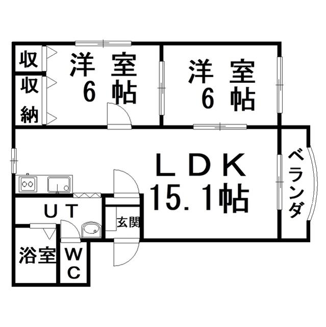 ピュアライフKAIYO(2LDK/2階)の間取り写真