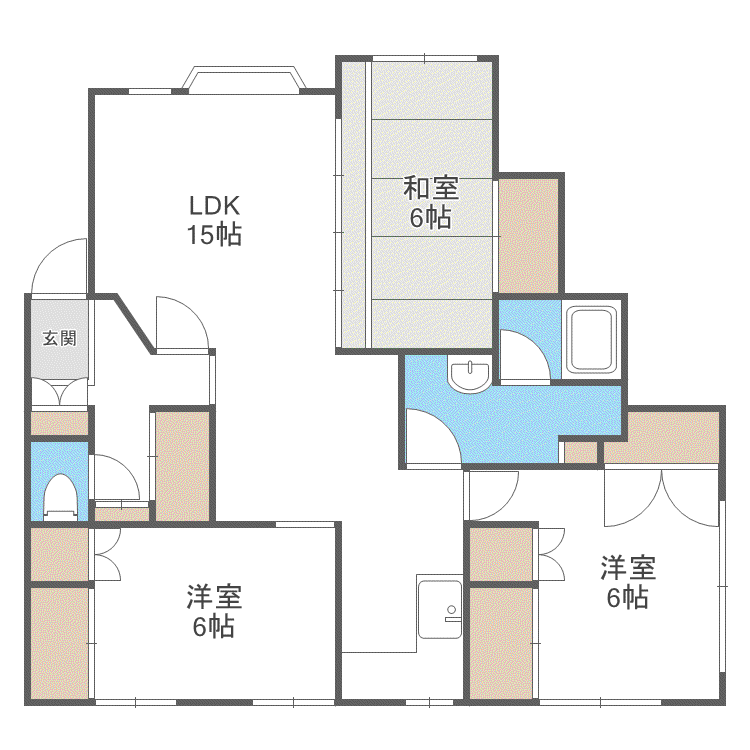 ラフェスタ(3LDK/1階)の間取り写真