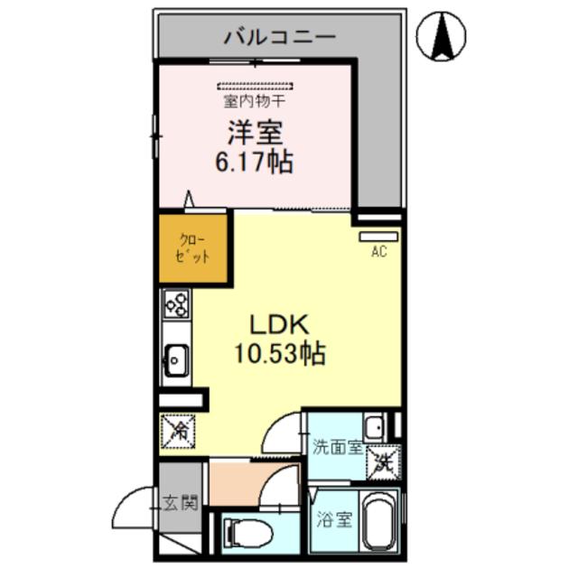 ウッドステージ桜 壱号館(1LDK/2階)の間取り写真