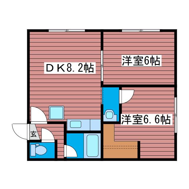 ADVANCEDーII(2LDK/2階)の間取り写真