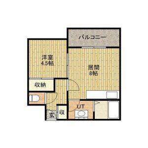 ヴィサージュ菊水(1DK/4階)の間取り写真