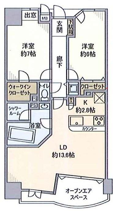 グランシティ山下公園ユーロプレイス(2LDK/7階)の間取り写真
