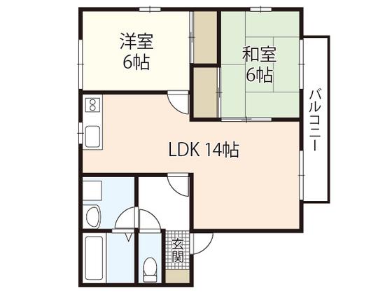 ビューテラスYS(2LDK/1階)の間取り写真