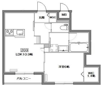 CLAIR SETAGAYA(1LDK/2階)の間取り写真