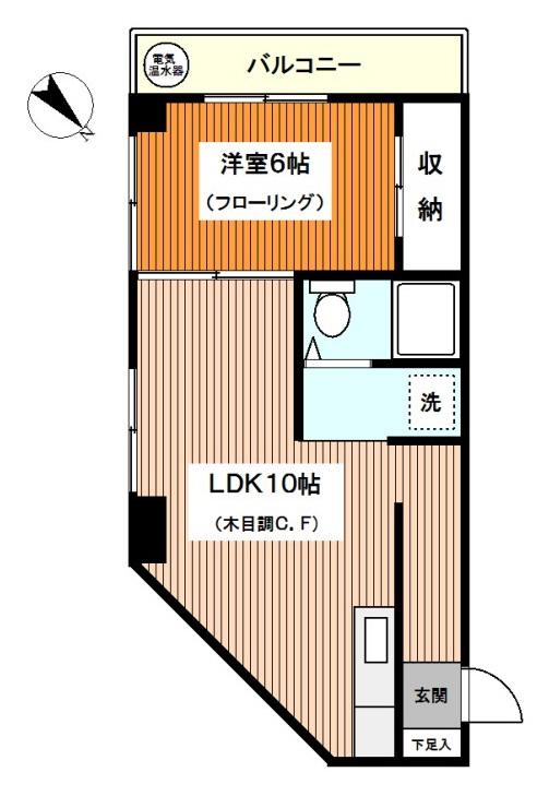 ワインプラザ(1LDK/4階)の間取り写真