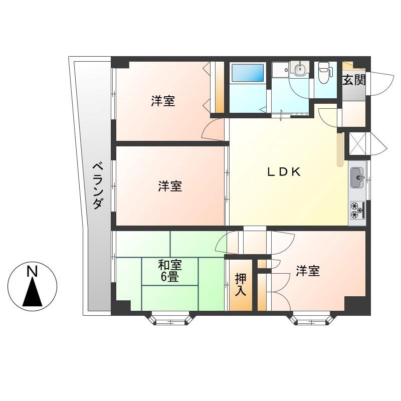 プレステージ簗瀬(4LDK/5階)の間取り写真