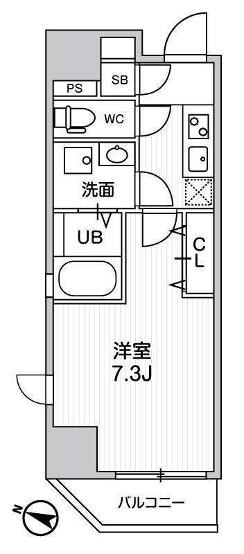 江戸川橋ステーションレジデンス(1K/11階)の間取り写真
