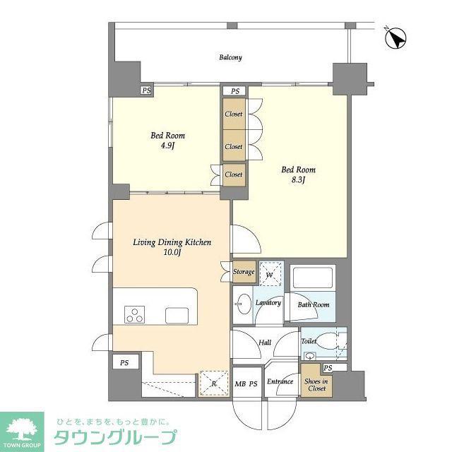 常盤レジデンシア荻窪(2LDK/8階)の間取り写真