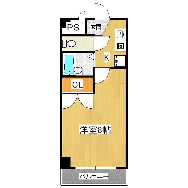 SAKIZO ハウス立原町(1K/1階)の間取り写真