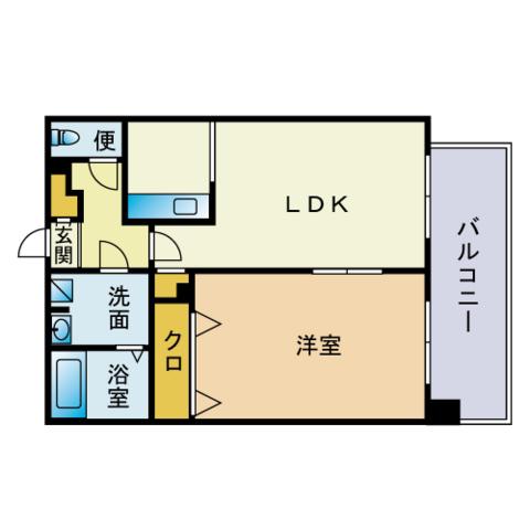 カサソラーレ(1LDK/4階)の間取り写真