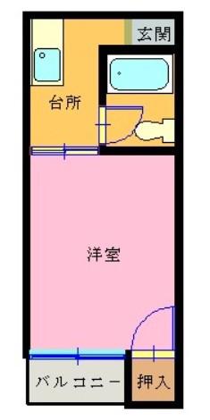 ハイツ南阿蘇(1K/1階)の間取り写真