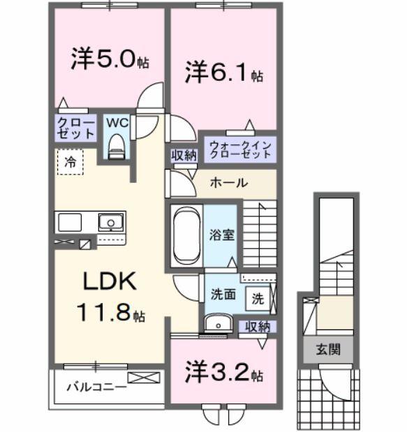 グランフォレ(3LDK/2階)の間取り写真