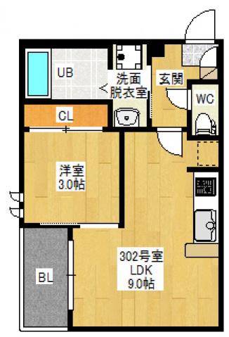 REGALEST LA NOBLE(1LDK/3階)の間取り写真