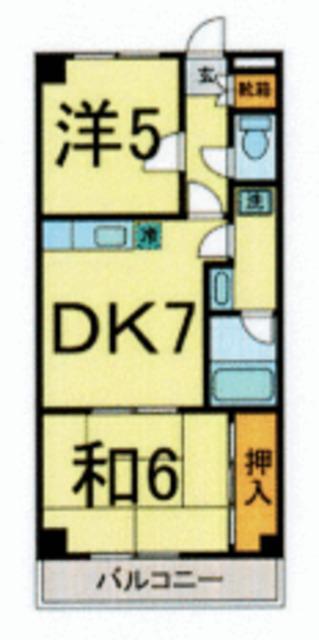 グリーンヒルズ(2DK/2階)の間取り写真