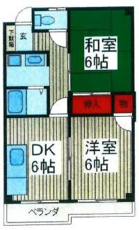 マンション勝(2DK/3階)の間取り写真