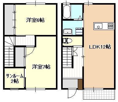 BOAメゾン A(2LDK/1階)の間取り写真