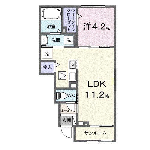 メゾン ボーテ(1LDK/1階)の間取り写真