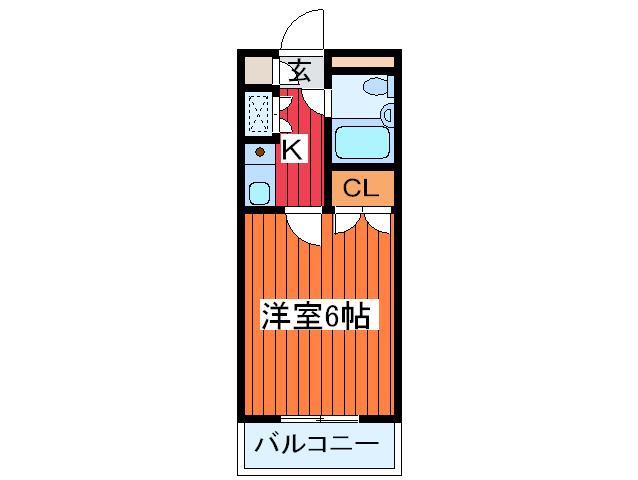 M&K第三ハイツ(1K/4階)の間取り写真