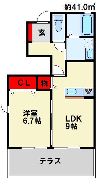 パストラル沼 Ⅰ(1LDK/1階)の間取り写真