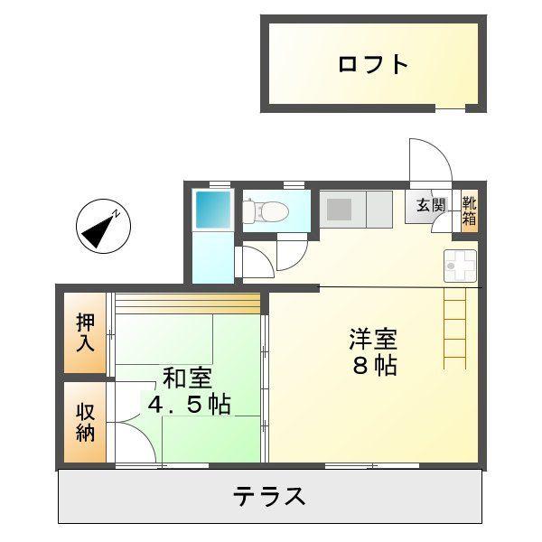 プランドゥ五条A(1LDK/1階)の間取り写真