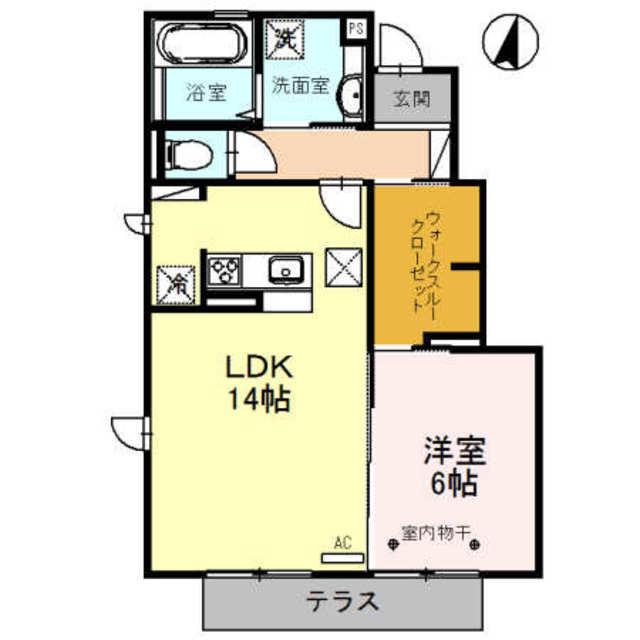 エステート西堀 II(1LDK/1階)の間取り写真