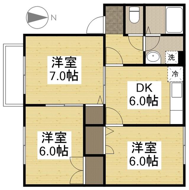 レジデンス B(3DK/2階)の間取り写真