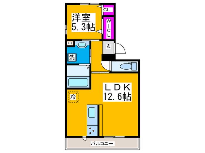 FOREST(1LDK/2階)の間取り写真