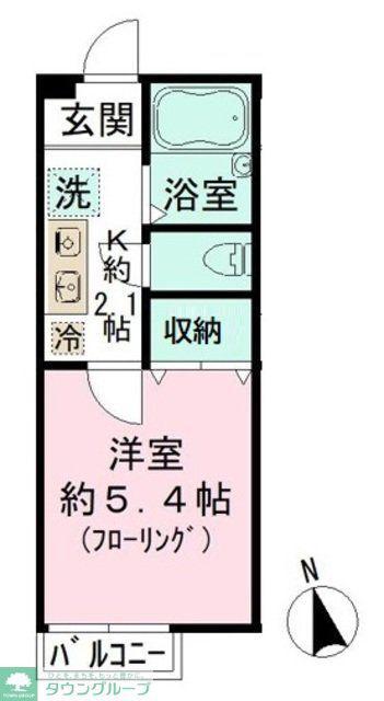 エグゼシャトー(1K/1階)の間取り写真
