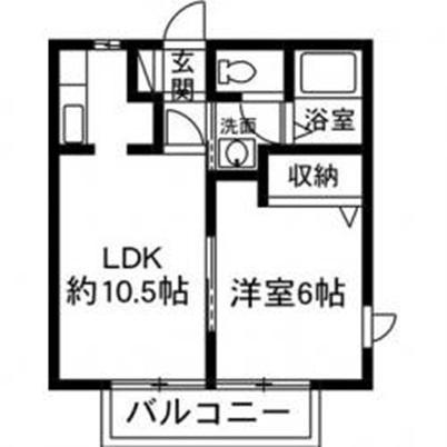 AZALEA (1LDK/1階)の間取り写真
