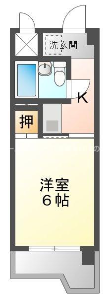 サンパル23(1K/2階)の間取り写真