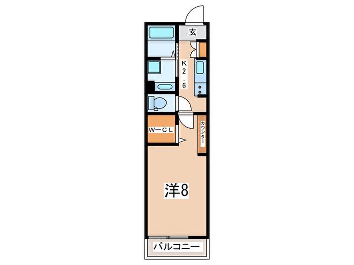 プレンルーノ(1K/3階)の間取り写真