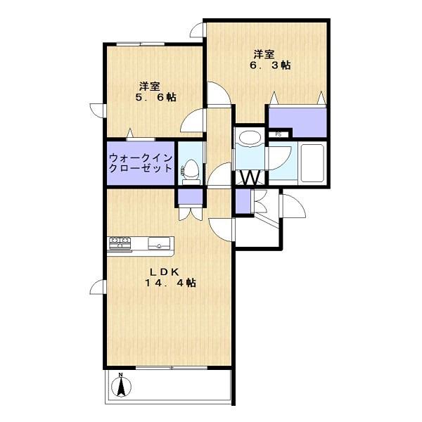 GRIGIO TODA(2LDK/2階)の間取り写真