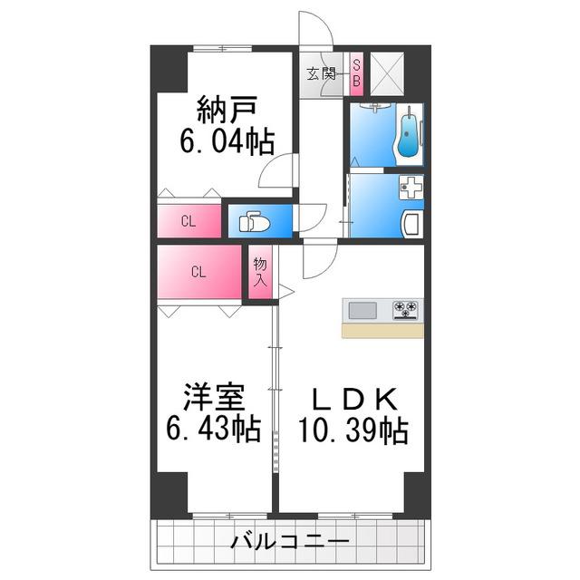 クローバー・グランツ新金岡(1SLDK/7階)の間取り写真