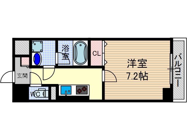 REPOSER LA COUR(1K/7階)の間取り写真