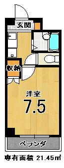 モン・エスト東福寺(1K/2階)の間取り写真
