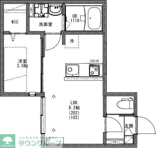 WISE TERRACE 西大宮(1LDK/2階)の間取り写真