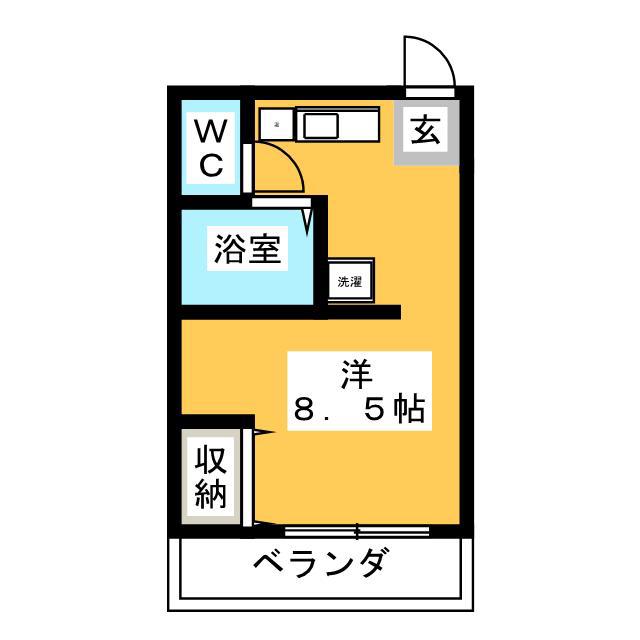 宮沢第三ビル(ワンルーム/1階)の間取り写真