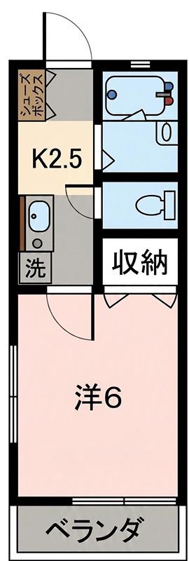サンラピス壱番館(1K/2階)の間取り写真