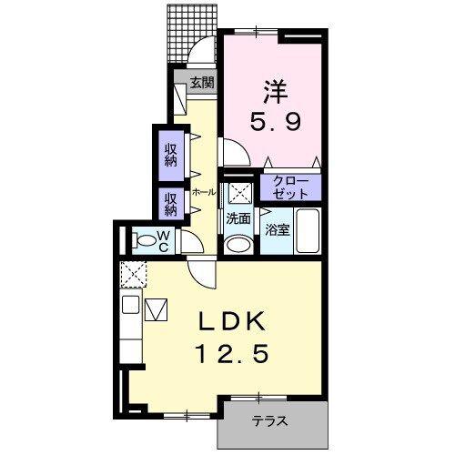 MIELE(1LDK/1階)の間取り写真