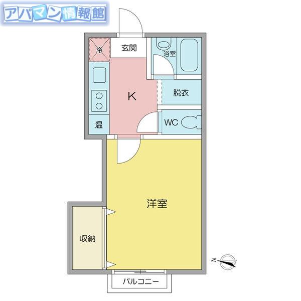 グレース青山(1K/2階)の間取り写真