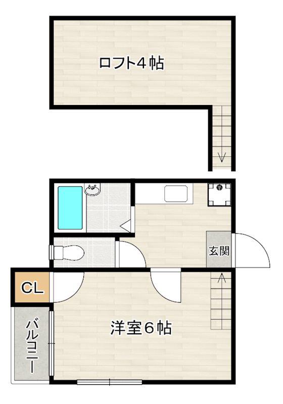 レクセル井尻(1K/1階)の間取り写真