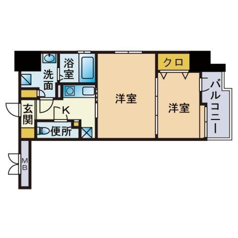 エンクレスト平尾Ⅱ(2K/3階)の間取り写真