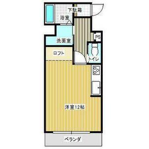 デュエット(ワンルーム/3階)の間取り写真