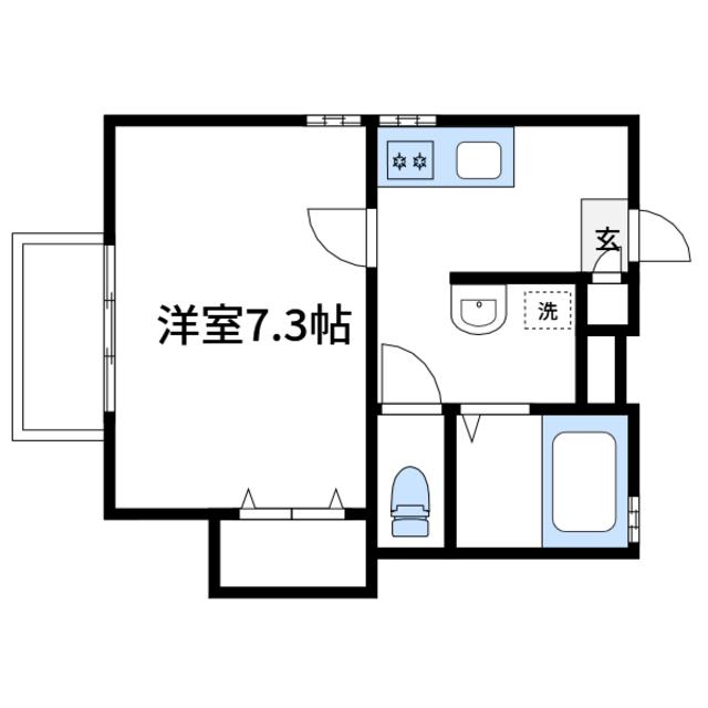 ウィルアート(1K/1階)の間取り写真